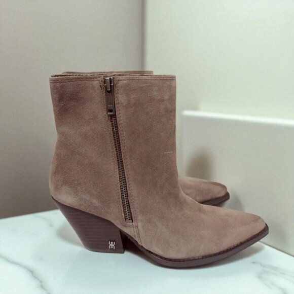 NIB Sam Edelman Womens Jane Taupe Ankle Boots Shoes - Picture 3 of 10